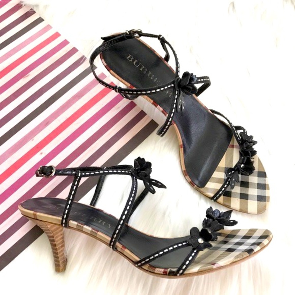 Burberry Nova Check & Floral Sandals